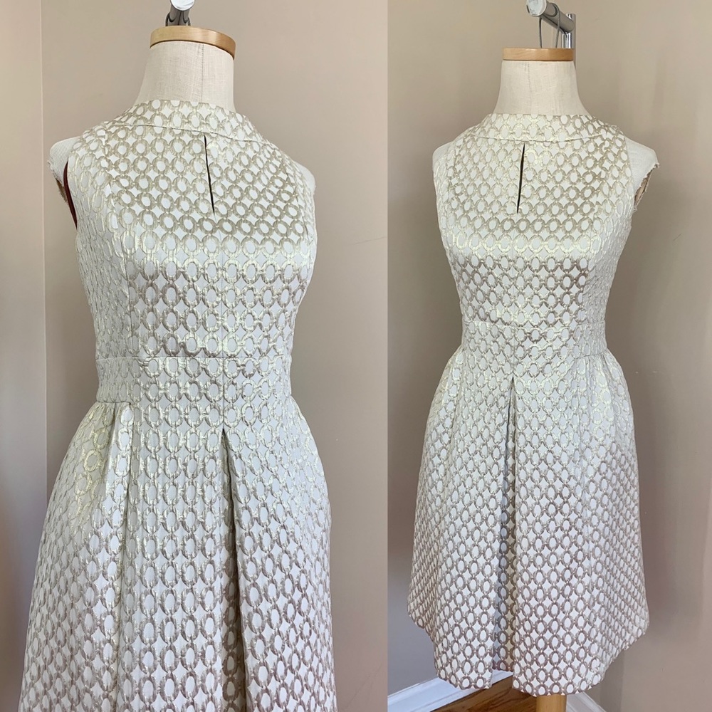 Prestige Crisp Ivory Lauren Ralph Lauren Metallic Dress